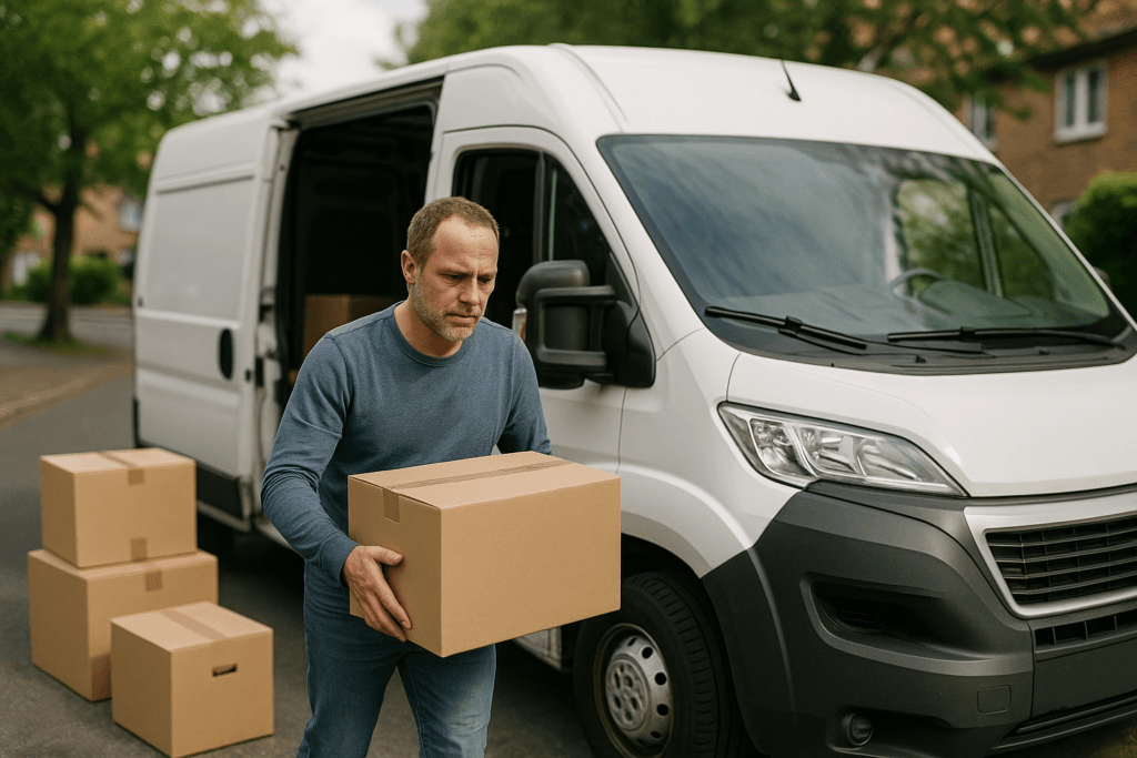 illustration af lej en flyttebil